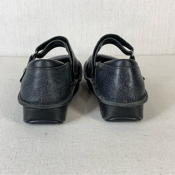 Alegria Belle Black Swirl BEL-521 Embossed Leather Mary Jane Flats - Size 7-7.5 - Picture 5 of 14